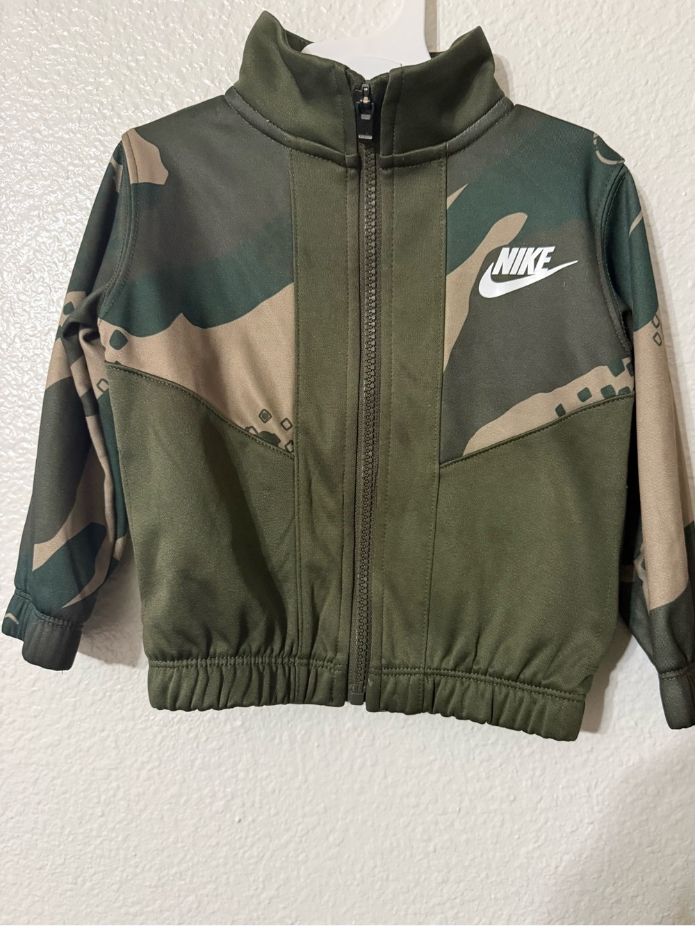 Nike Kids' Camo Zip Jacket - Olive Green